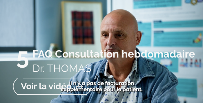 Miniature illustrant une consultation hebdomadaire avec le docteur Thomas au sein du Centre de Haute Energie de Nice (CHE)